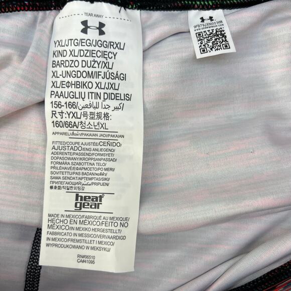 Under Armour Girl's Leggings XL Multi-Color Heather Cropped Capri Heat Gear - Picture 6 of 12